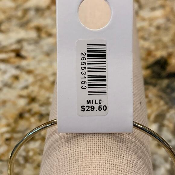 NWT LOFT Gold Tone Pave Rhinestone Initial Charm Bangle Bracelet - LETTER K - Picture 8 of 10